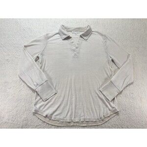 Jane and Delancey Top Soft Off White Size Large Long Sleeve Collared Polo Style